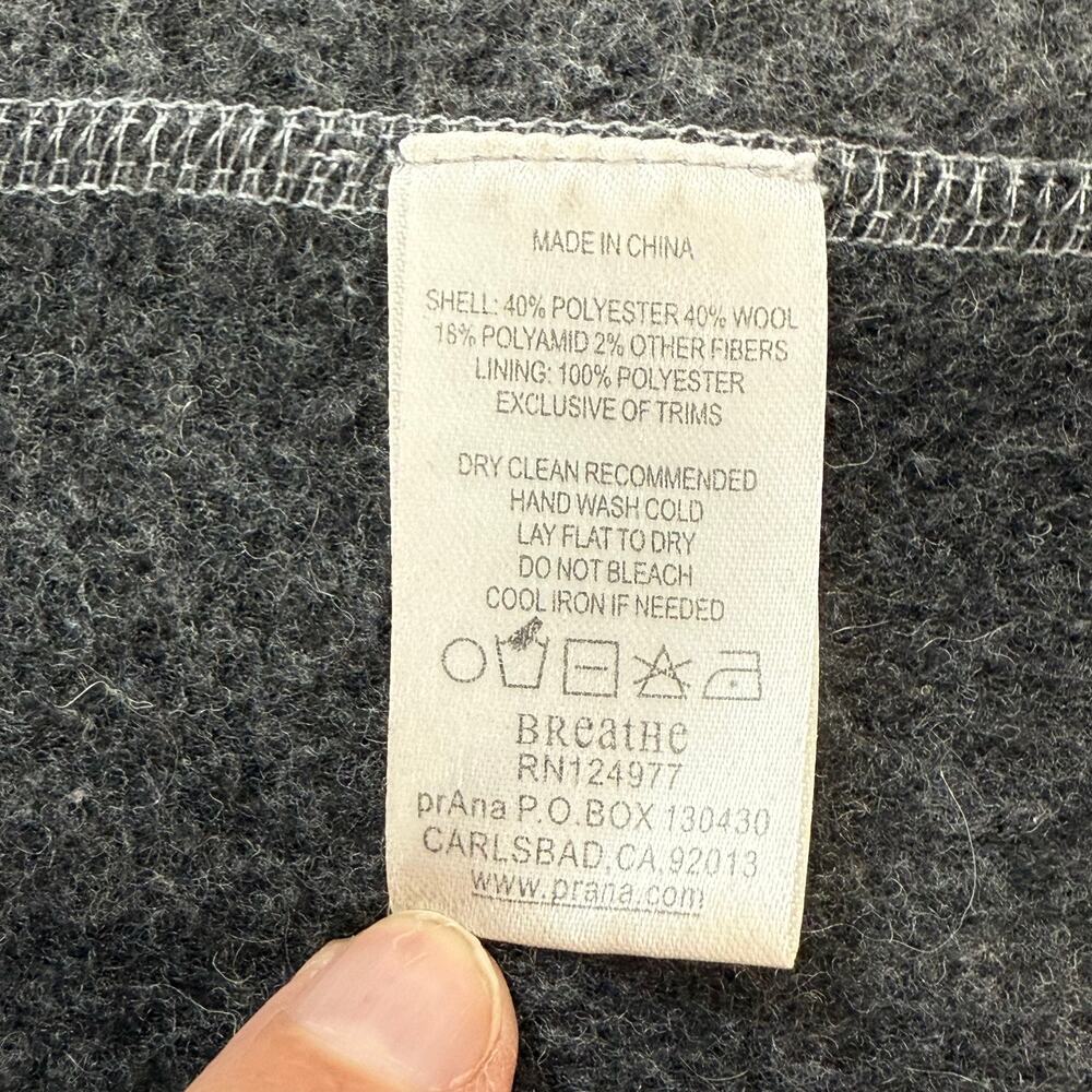 prAna Kari Sweater Jacket Wool Blend Size S Striped Hooded Cozycore Everyday - Picture 9 of 16